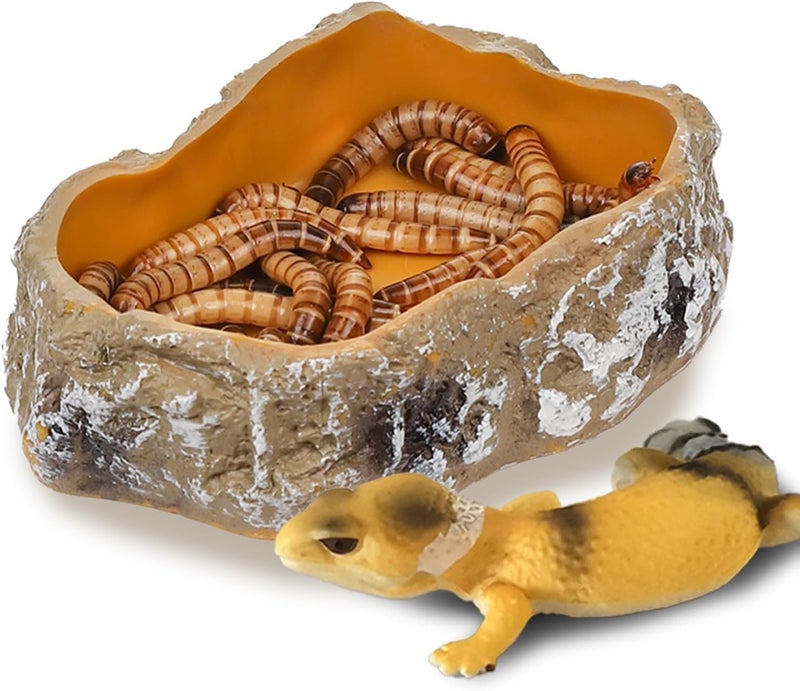 IBWell 4 Inch Reptile Food Dish Escape Proof Reptile Feeding Dish Resin Reptile Water Food Bowl for Bearded Dragon Chameleon Frog Snake Turtle Leopard Gecko - Image 1